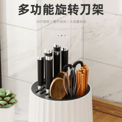 厨房旋转刀架置物架台面多功能筷子筒刀架一体收纳盒家用菜刀架子