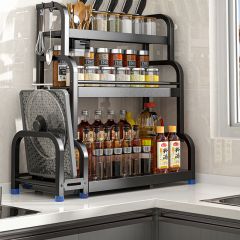 厨房调料置物架筷子刀架台面多功能调味厨具用品收纳架多层不锈钢